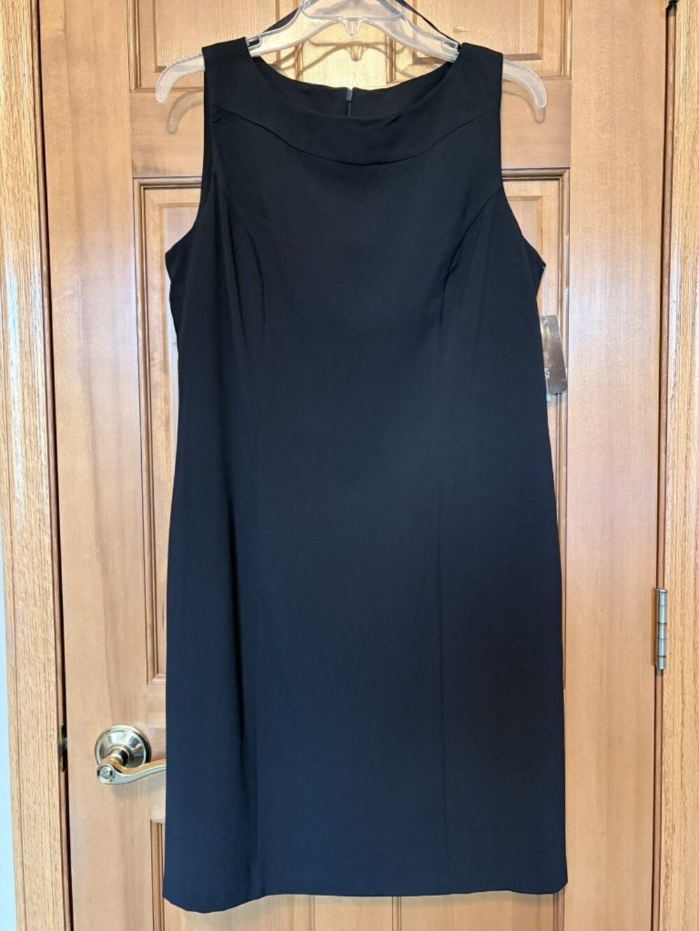 AGB Black Classic Sleeveless Midi Shift Dress Size 12 NWT